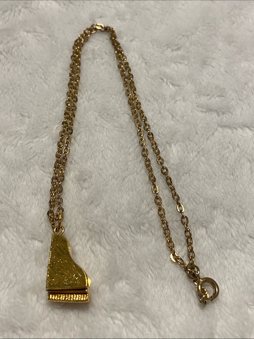 Vintage Gold Necklace with Monet piano pendant